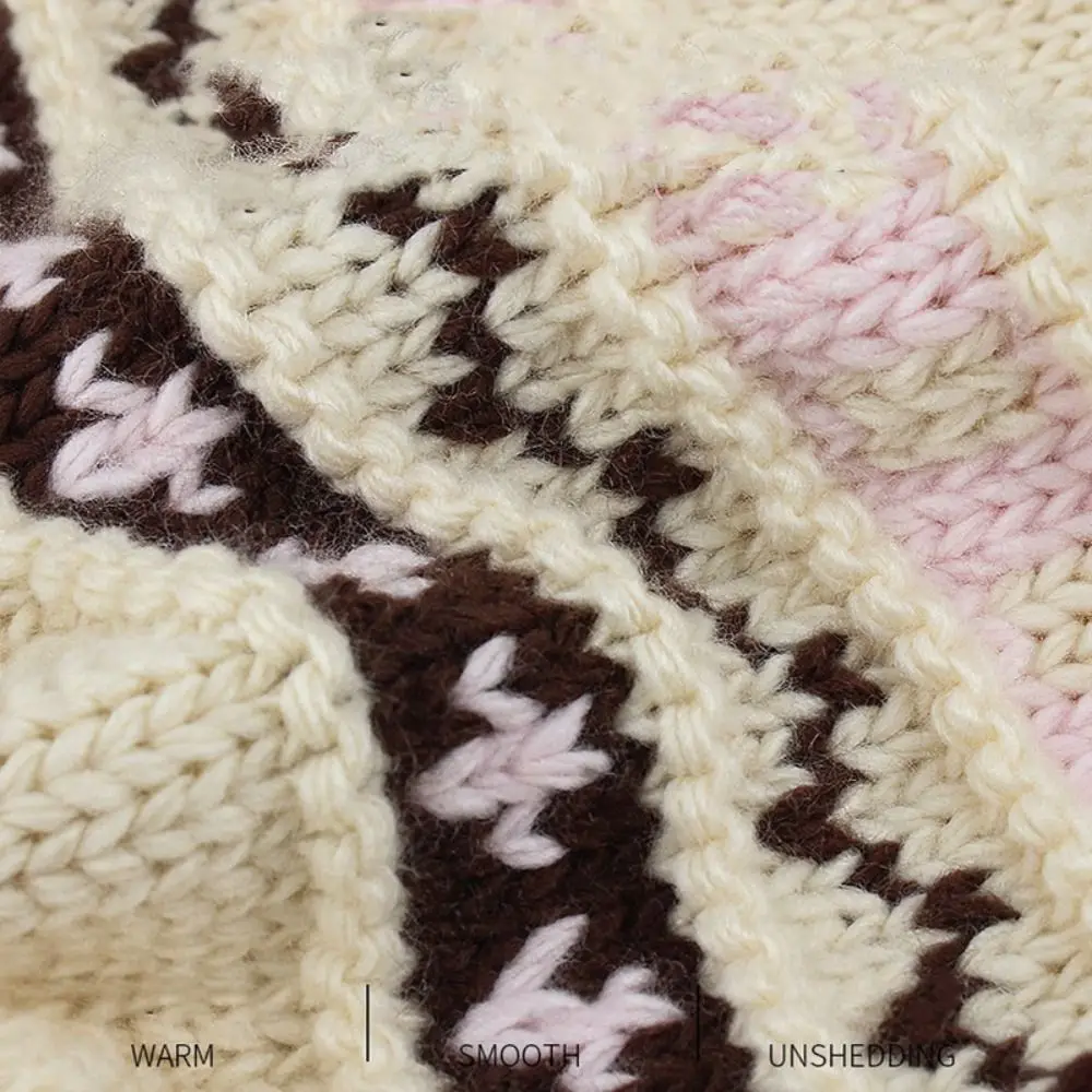 عارضة الدافئة الجاكار محبوك قبعة الصوف المطبوعة معرض جزيرة نمط بيني خمر الكورية ليو فنغ قبعة الخريف