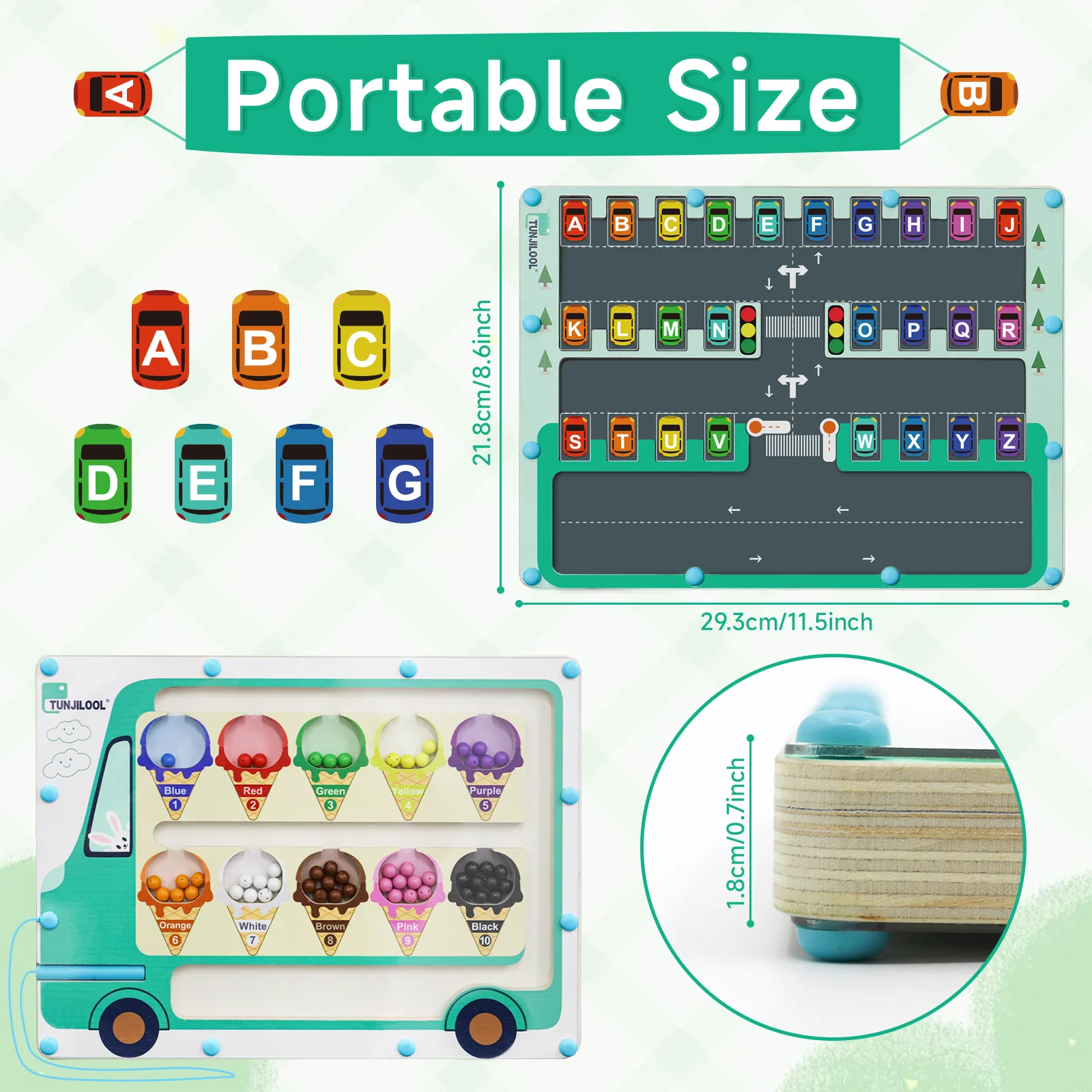 Montessori Magnetic Color Sorting Alphabet Matching Games Maze Board Pen Moving Bead Games Wooden Sensory Educational Toys