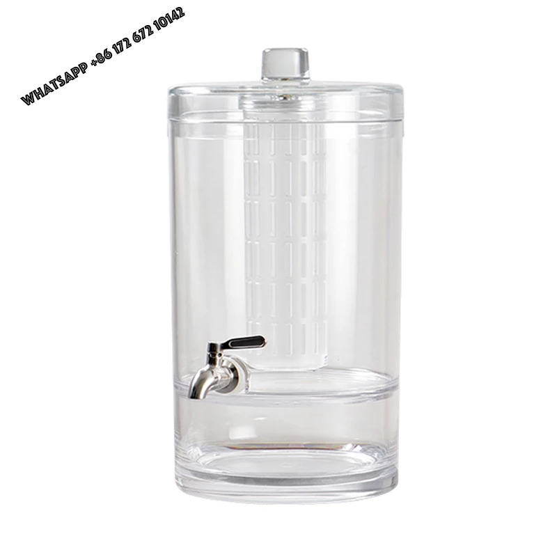 8.9L in Stock Drink Dispenser with Tap Juice Storage Jar Cocktail Beer Beverage TubsReusablePlastic PC for HotelHotpotrestaurant