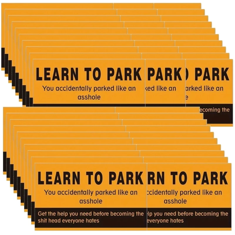 2024 New 50pcs Paper Parking Warning Cards with Visible Cautions Text Parking Enforcement Notice Cards for Drivers & Lots