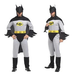 Halloween Costume Purim Bat Super Hero Cosplay Costume With Mask Cloak Men Adult Carnival Party Dresses