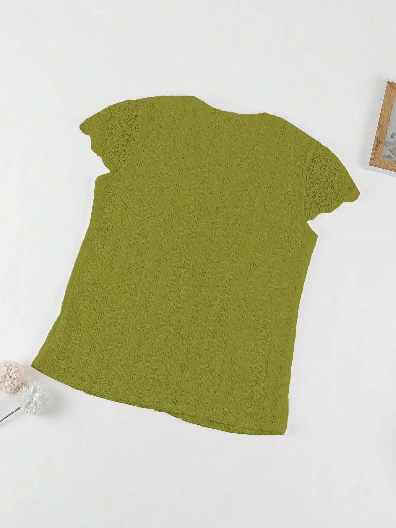 Elegante, lässige Damenbluse mit kurzen Ärmeln – perfekt für den Wochenendurlaub – Detail 3