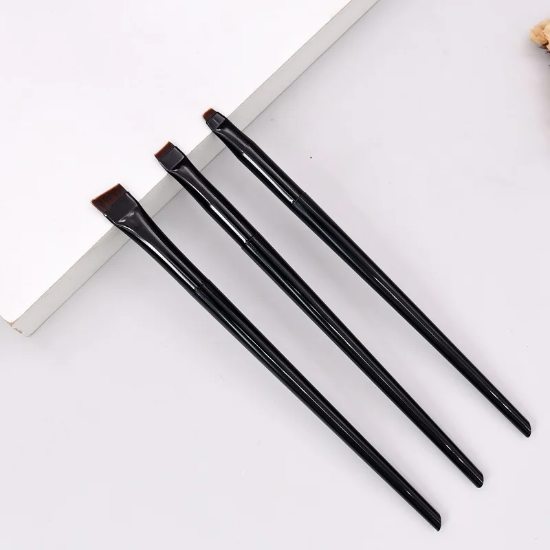 Klinge Eyeliner Pinsel Augenbraue Pinsel Tragbare Flache Feine Eye Liner Stirn Kontur Make-Up Pinsel Kosmetische Schönheit Make-Up-Tool 3 teile/satz – Detail 4