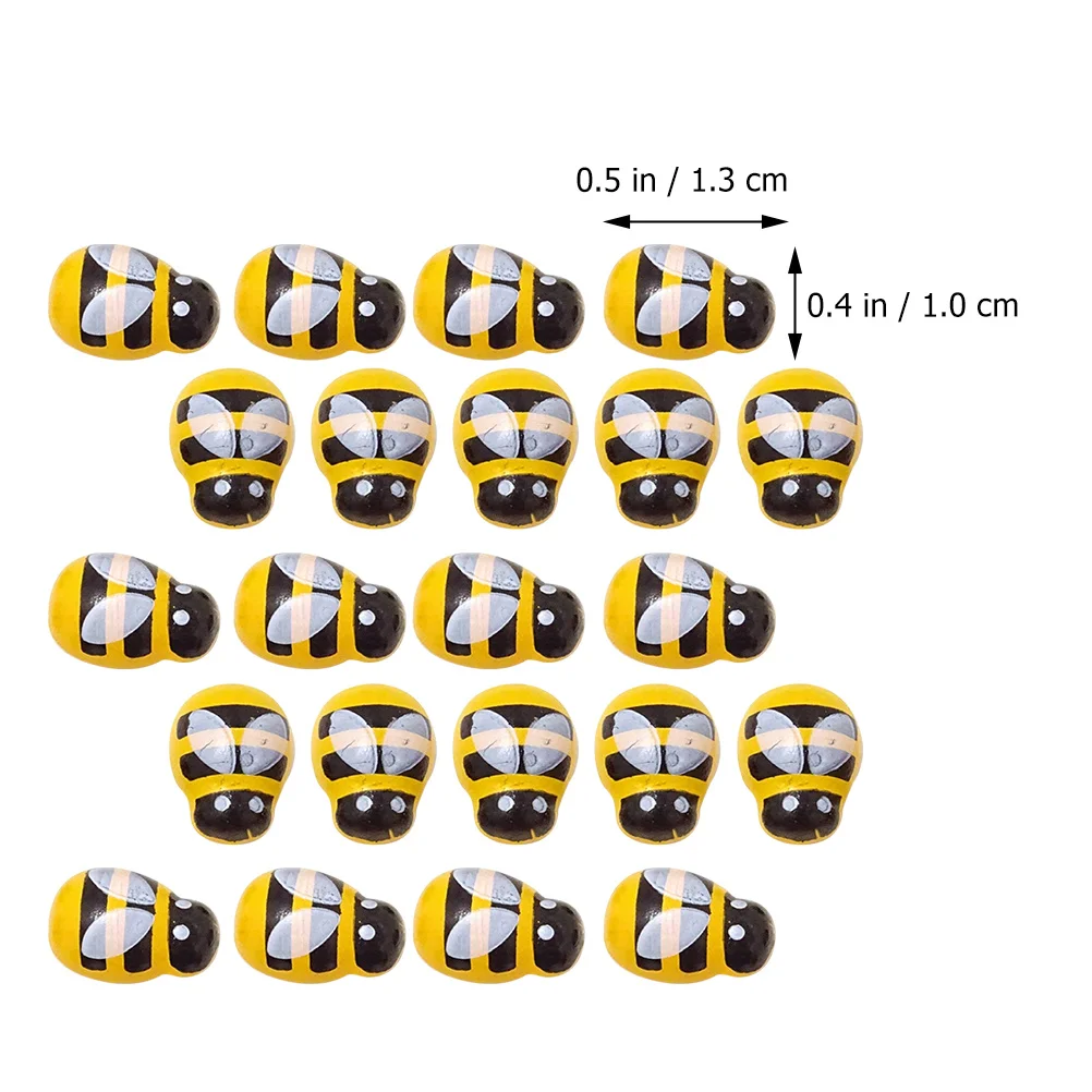 

100Pcs Wooden Beetle Decor Exquisite Mini Garden Ornaments DIY Lovely Wood Decoration for Home Flowerpot Plants