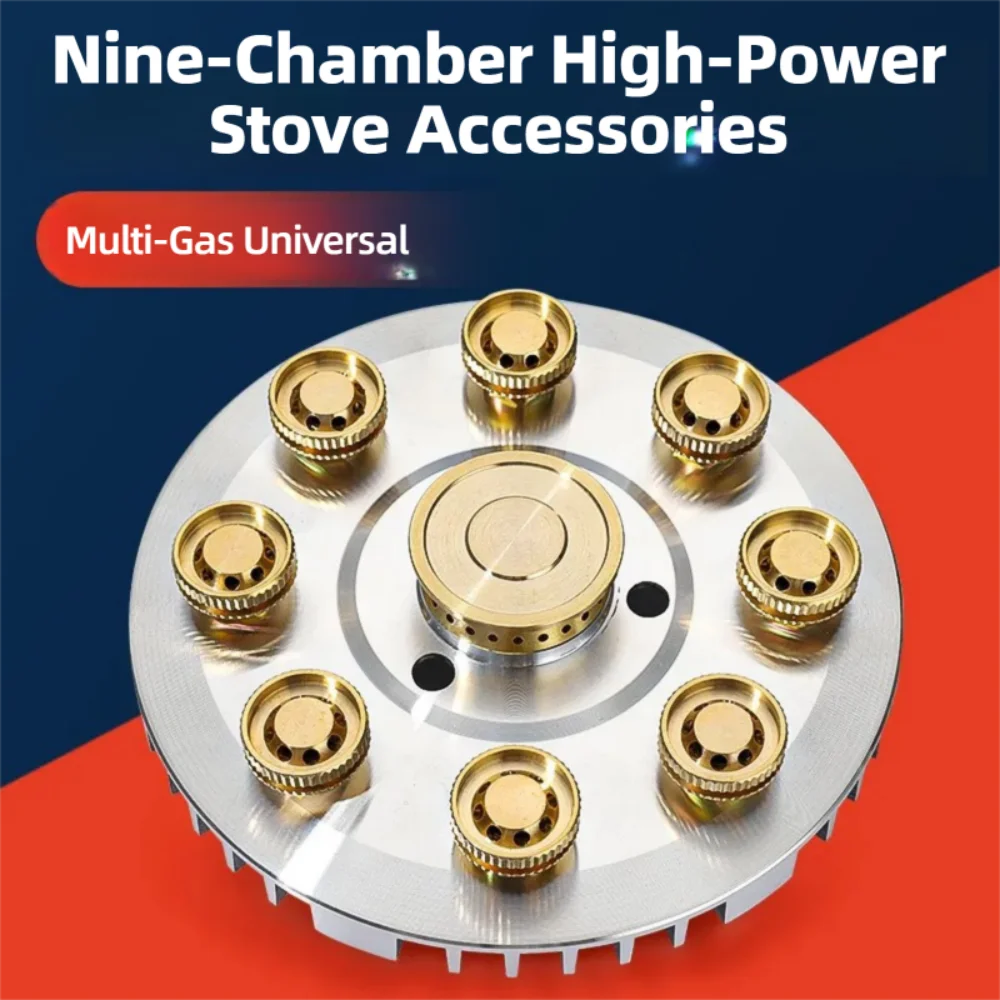 9 Core Home Gas Stove Spare Parts, Copper Nozzle High Flame Plate Fit Household Kitchen Gas Cooker