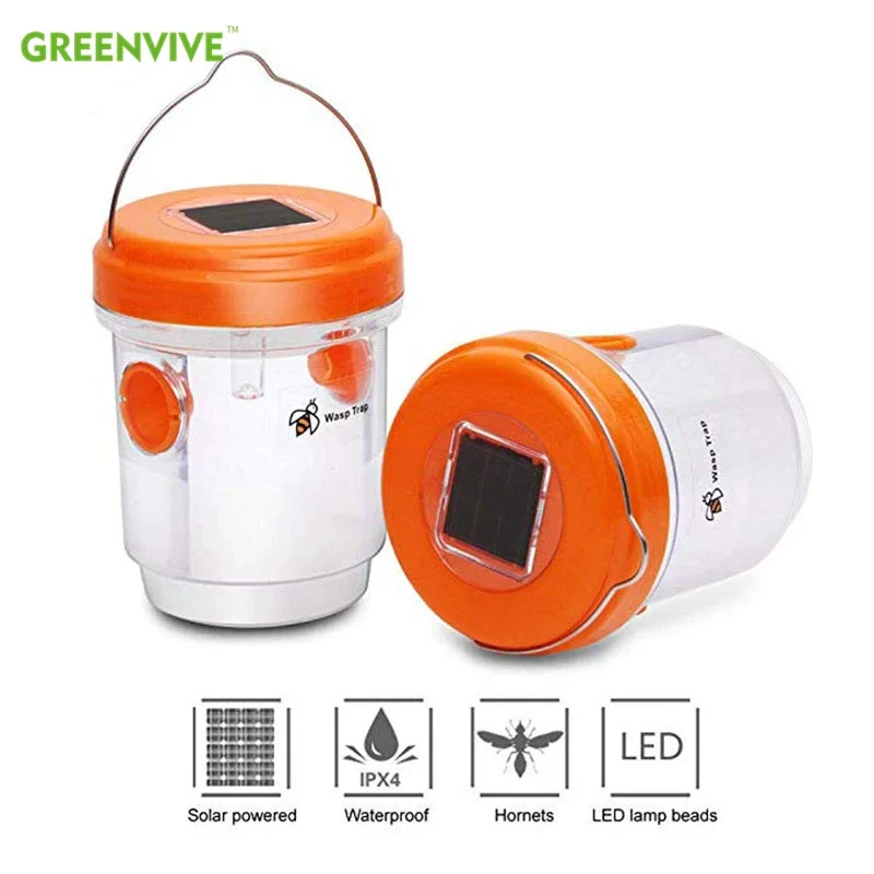 Bee Catcher LED Bee Hornet Trap Catcher Hanging Non-toxic Insect Control Tools Wasp Trap Catcher Solar Powered Flying Suspension