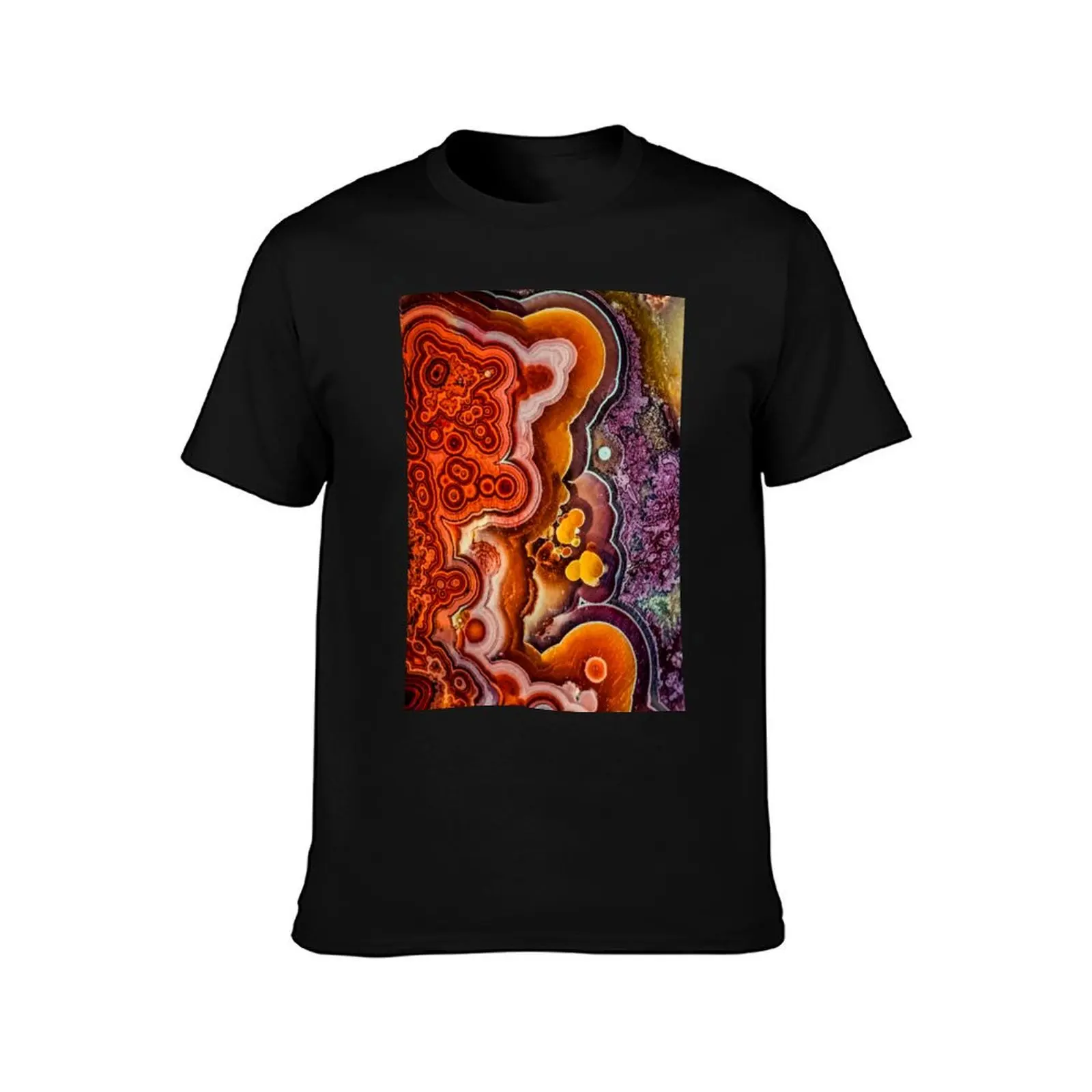 Crazy lace agate gemstone texture T-Shirt Basic Short Sleeve for Men T-Shirt