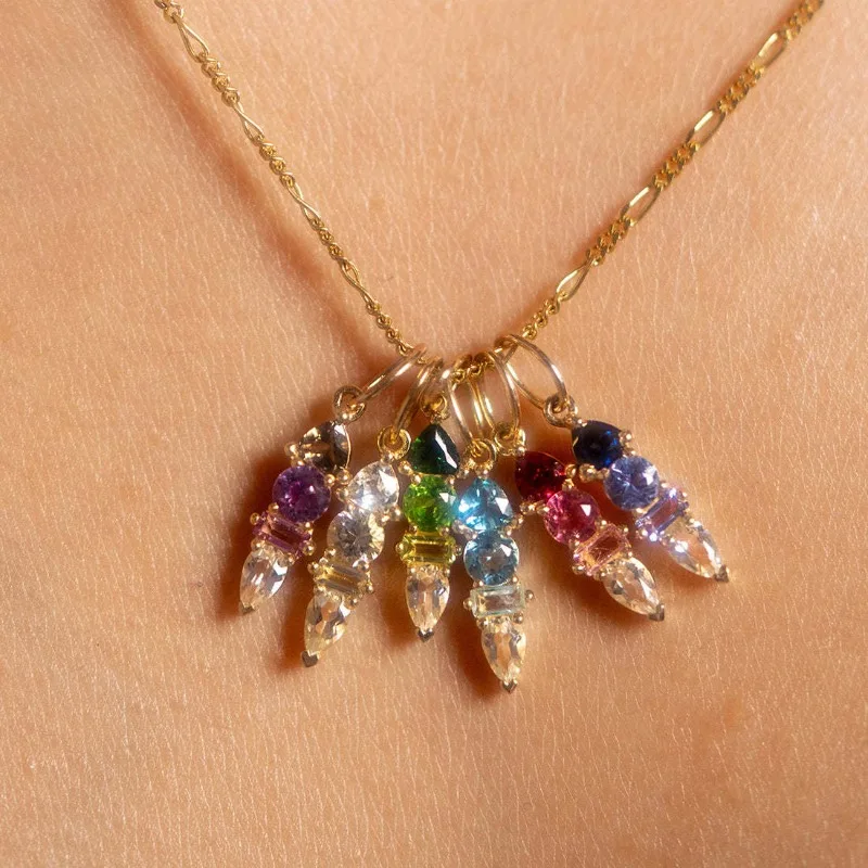 الفولاذ المقاوم للصدأ ديسمبر جوهرة الميلاد عقد دي اي واي قلادة متعدد الألوان عيد الحب صديق عيد ميلاد ملحق قلادة هدية