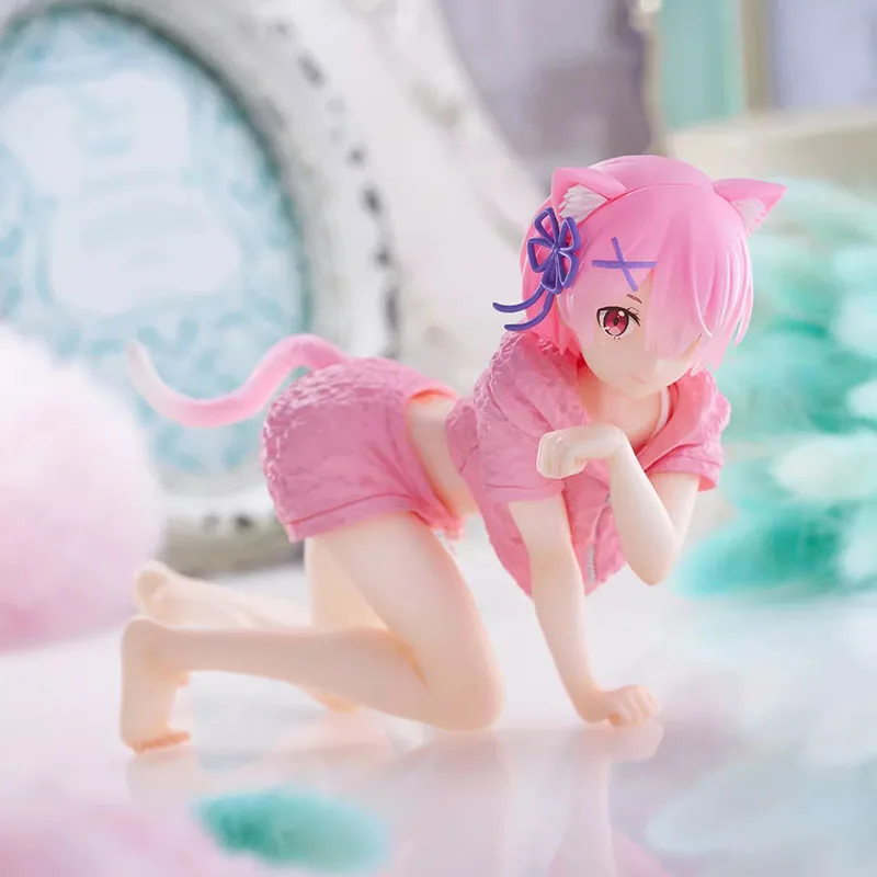 Re: Zero Kara Hajimeru Isekai Seikatsu Rem Koolhaas Crawling Cat Kawaii Figure Peripheral Ornaments Sexy Model Toy Gift