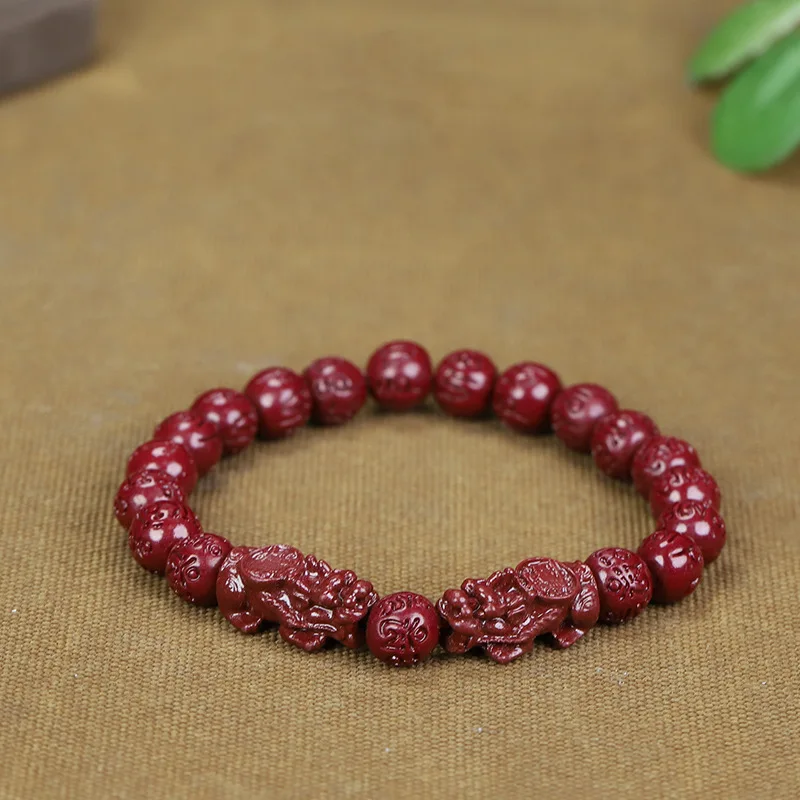 Bracelet, Made With Purple Gold Ore, Featuring Varying Levels Of Content And Two Pixiu Charms