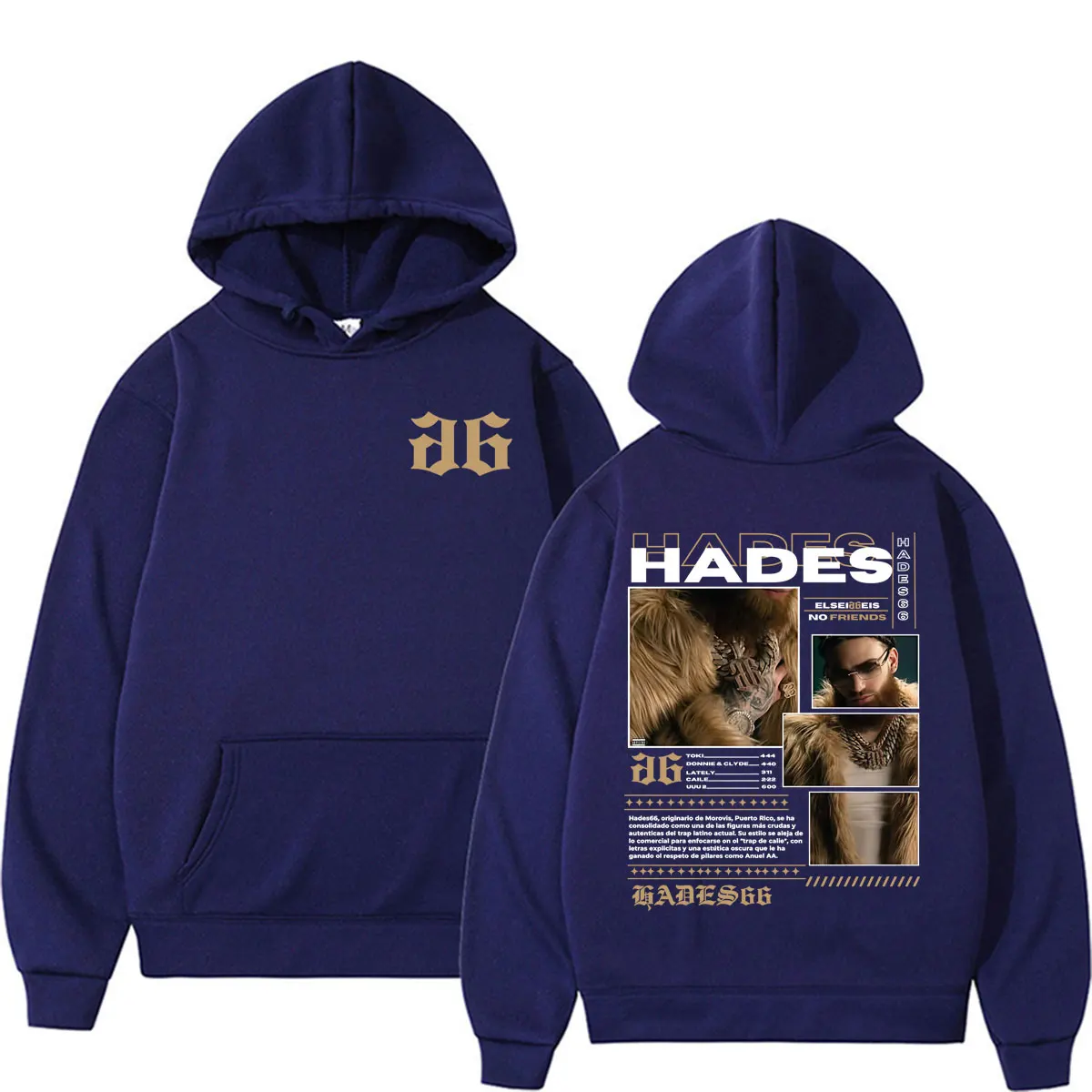 Hades66 Make Money Not Friends Album Tour Hoodies Men's Fashion Hip Hop Pop Music Sweatshirts High Quality Fleece Casual Hoodie