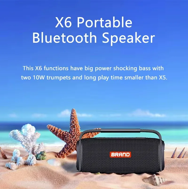 X5 40W High Power Boombox Speakers Portable Bluetooth Super Subwoofer Mp3 Player Powerful Column Soundbox Audio Center