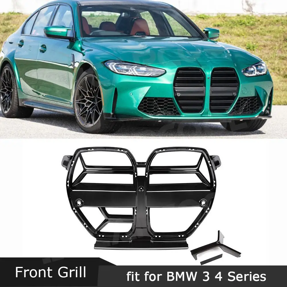 

ABS Gloss Black Front Bumper Grille Cover for BMW M3 G80 M4 G82 G83 2020+ Bumper Mesh Frame Facelift Tuning Car Styling