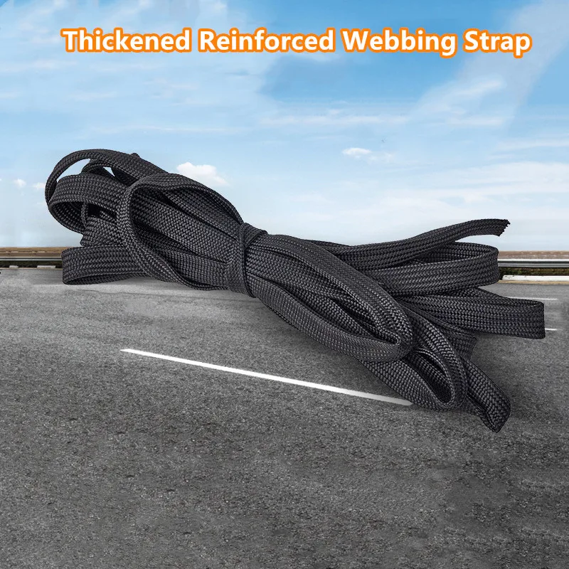 10M/50M Heavy Duty Polyester Webbing Strap Thickened Flat Woven Emergency Lifeline For Truck Cargo Securing Rescue Cargo Lashing