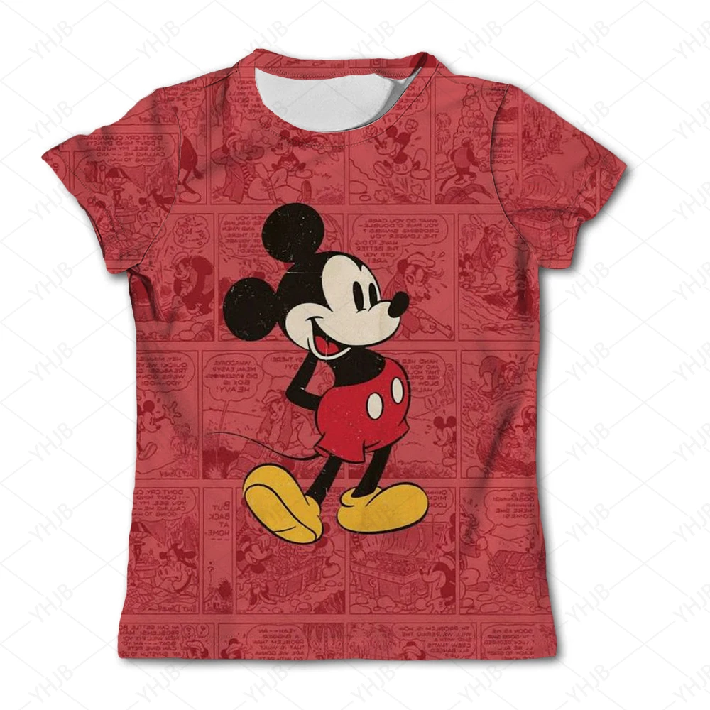 Mode Mädchen Kleidung lässig Punk Cartoon Disney Mickey Mouse 3d gedruckt T-Shirt Anime Muster T-Shirt Kawaii Kinder T-Shirt