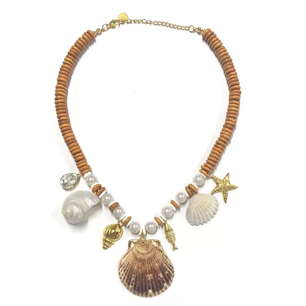 2025 جديد شل الشاطئ قلادة المرأة الإكسسوارات المرجان محارة الخرزة مجوهرات سحر ارتداء اليومي هدية عيد فتاة باردة بوهيم #6