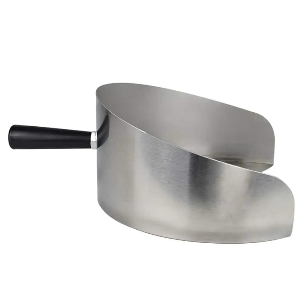 

Crescent Shape Barbecue Shovel Handheld Rust-proof Kebab Doner Shovel Anti-scalding Handle Stainless Steel Rotisserie Catch Pan