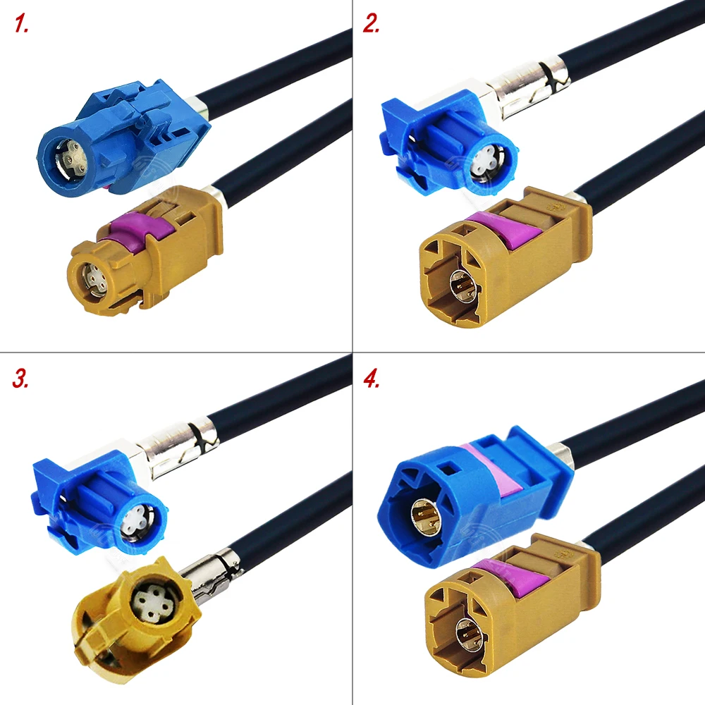 HSD 4 Pin Blue Code C Female to Gurry K Female Jack Connector High Speed Data 4 Core LVDS Video Instrument Bridge Wiring Cable