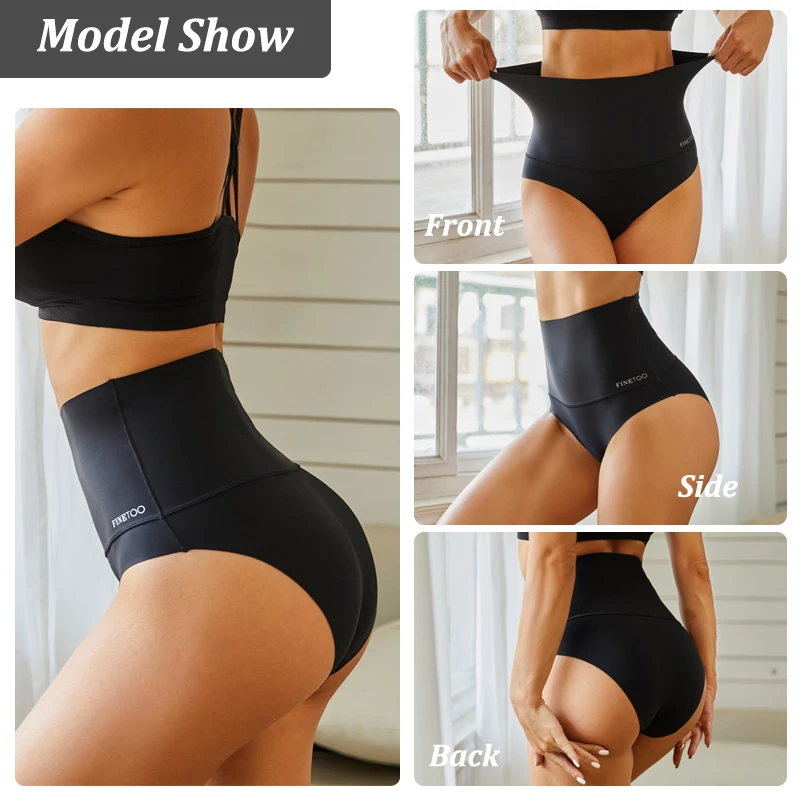 FINETOO Seamless High Waist Panties Women's Abdomen Hip Lift Briefs Body Shaping Lingerie Pants Plus Size Breathable Underwear - Image 3