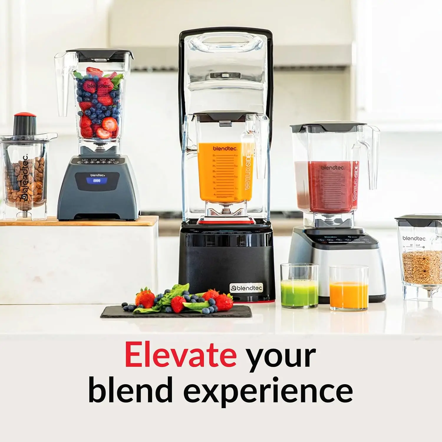 Blendtec Total Classic Original Blender -WildSide+ Jar (90 oz)- Professional-Grade Power -6 Pre-programmed Cycles -10-speeds