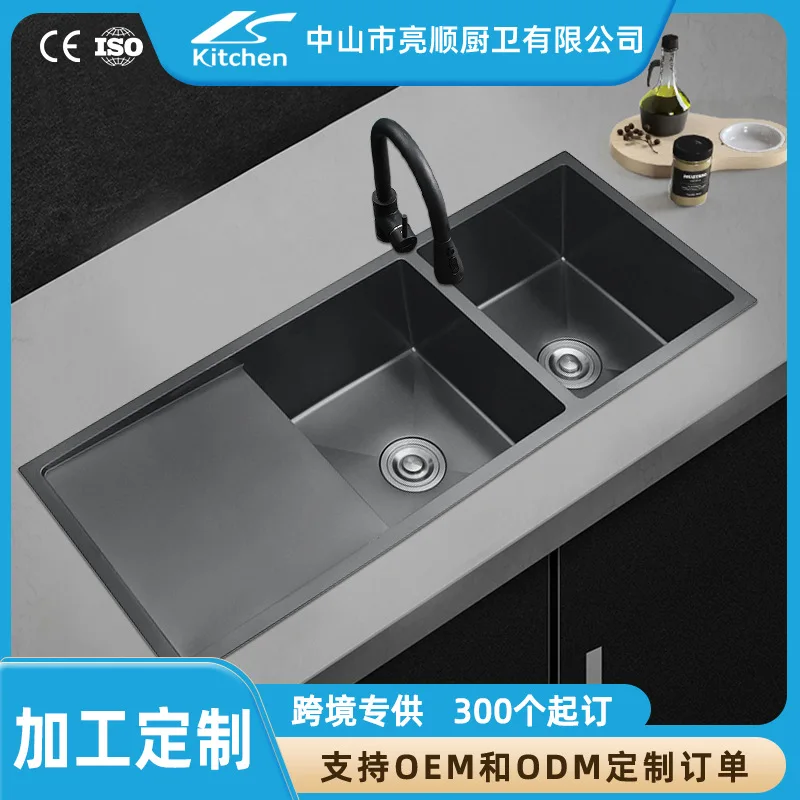 

304 stainless steel sink, black diamond vegetable basin, washbasin, kitchen stainless steel sink, non-oily