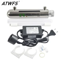 ATWFS 6W 220V Stainless Steel UV Sterilizer Filter Water RO System Water Filters For Household Kitchen Water Purifier