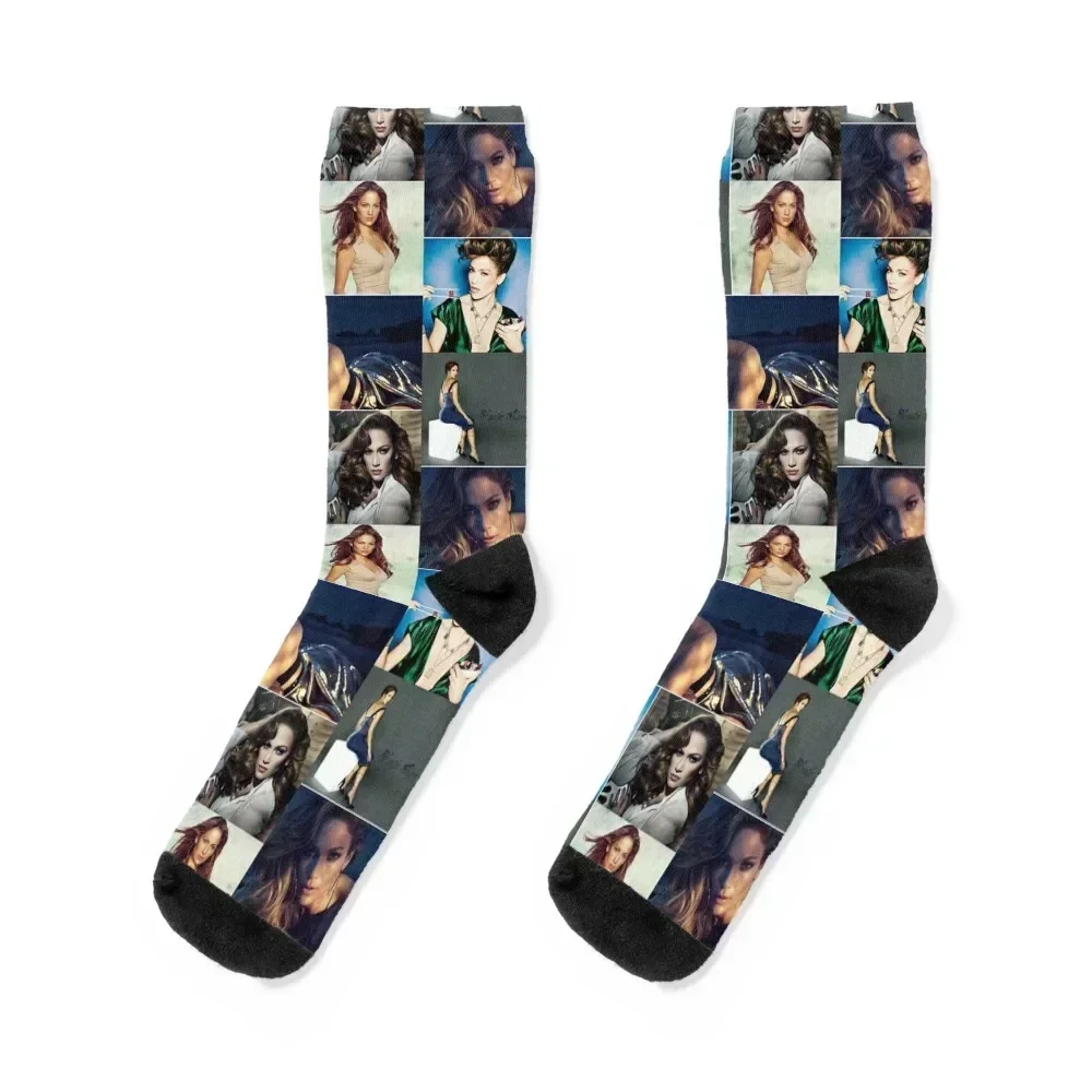 

Jennifer Lopez American Singer Beautiful Aesthetic Photos Collage - 1 Socks floor gifts heated Socks For Women Men's