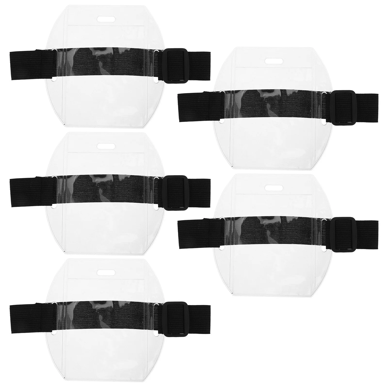 Portatarjetas impermeable para brazo, almacenamiento de insignia de identificación de Pvc de gran capacidad para trabajo, viajes, deportes al aire libre, brazalete de visibilidad, etiqueta de nombre, 5 uds.