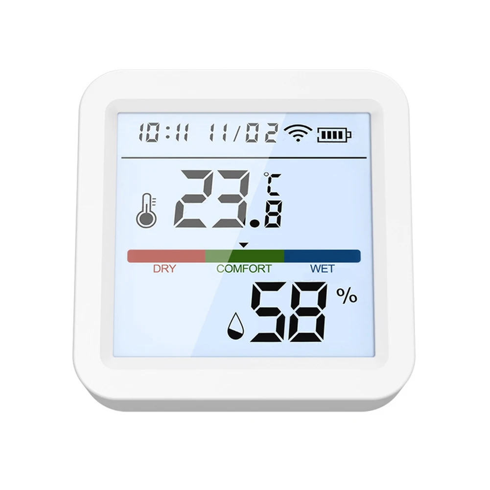 

For Tuya For Zig Bee Temperature And Humidity Meter Detector Wireless Home With LED Screen 60*63*25mm