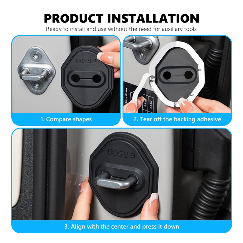 Universal Car Silicone Door Lock Anti-Collision Cover Accessories For DAF XF 95 105 CF LF VAN view 6