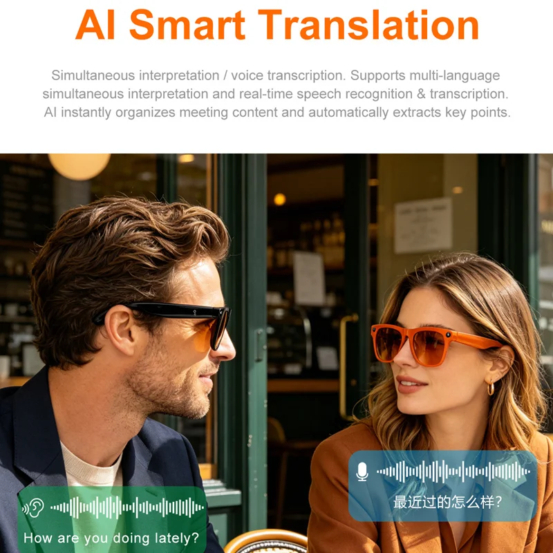 Upgrade Smart AI Glasses 800W HD 8K Shooting Camera Photo Video Voice Call Translation Bluetooth AI Motorcycle Glasses New image 4