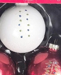 

Рождественский стеклянный праздничный подарок, внешняя торговля, 6,8 см, красные, зеленые и белые шары, набор из 4 предметов