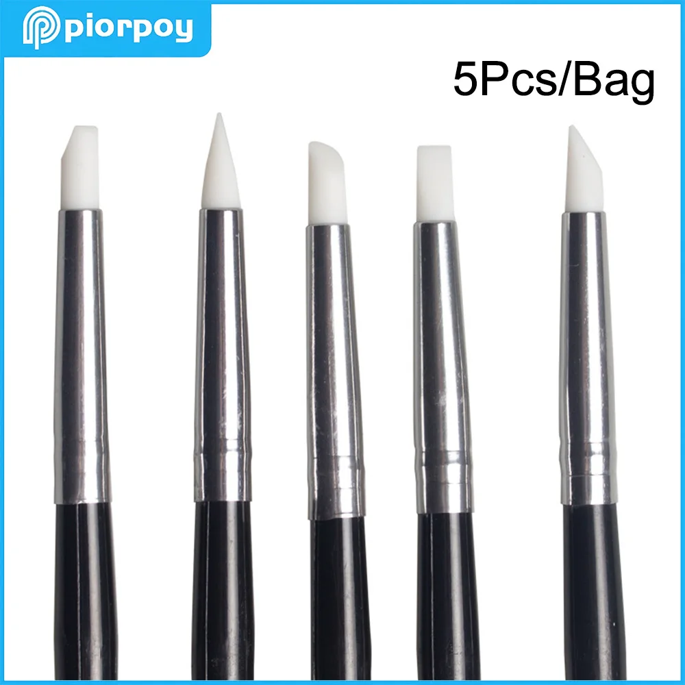 PIORPOY Dental Silicone Shaping Pen 5Pcs Dentistry Composite Cement Porcelain Teeth Elastic Interdental Brush Line Tool Shaping
