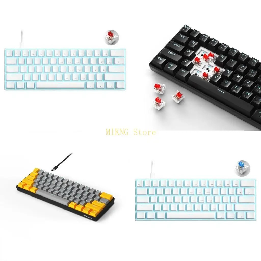 

Механическая игровая клавиатура 60% Hot Swap Blue Black Legance/Red Switch клавиатура Лучшая продажа