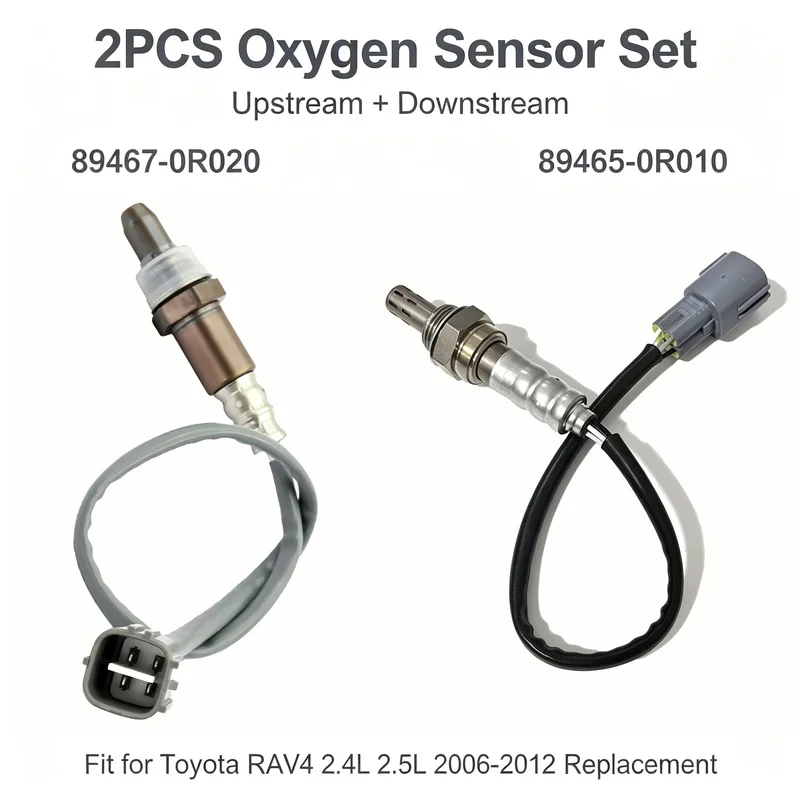 89467-0R020 89465-0R010 2PCS Oxygen Sensor Set Upstream + Downstream Fit for Toyota RAV4 2.4L 2.5L 2006-2012 Replacemen