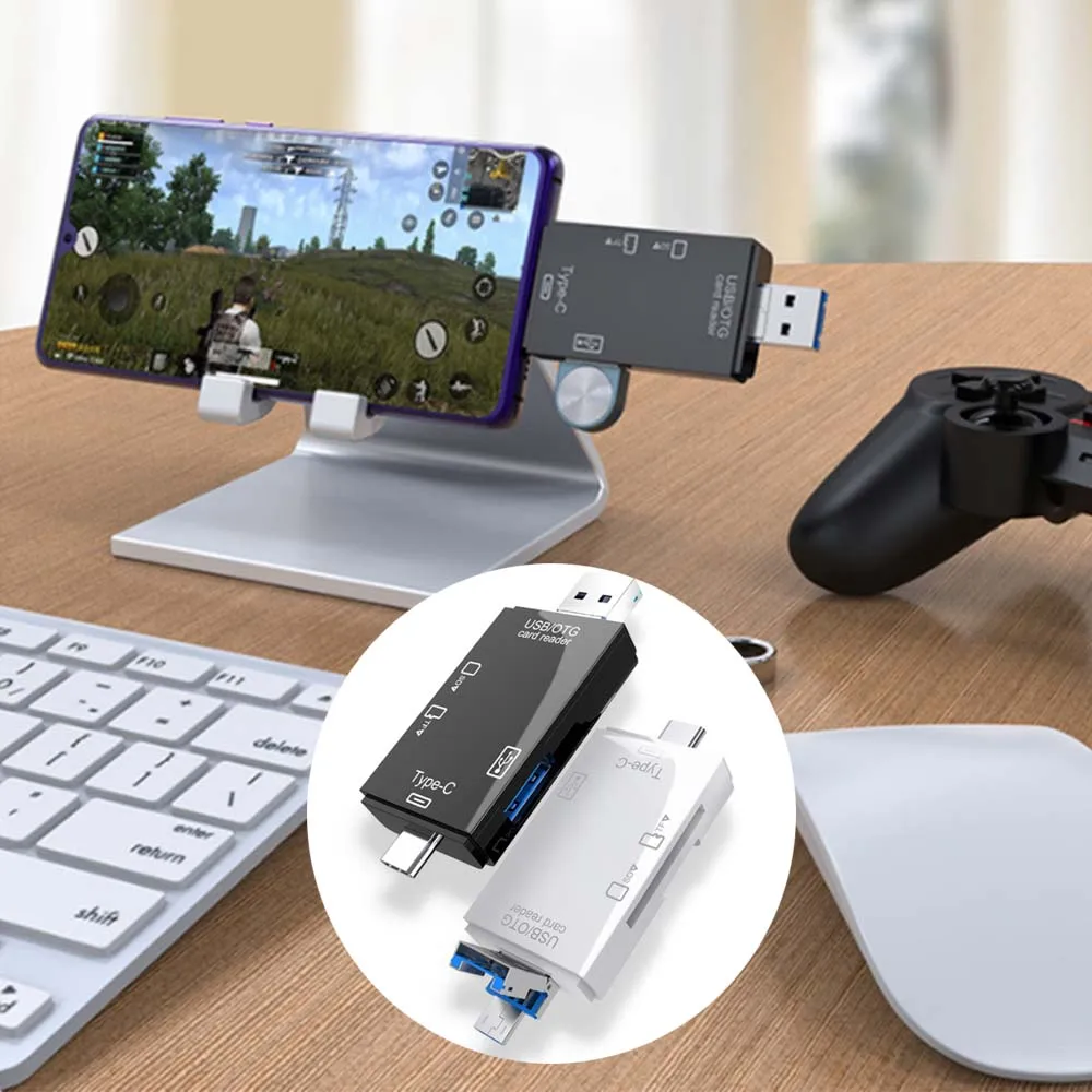 5 في 1 متعدد الوظائف USB 3.0 نوع C USB المصغّر USB SD Tf ذاكرة قارئ بطاقات OTG محوّل قارئ البطاقات الهاتف المحمول ملحقات الكمبيوتر