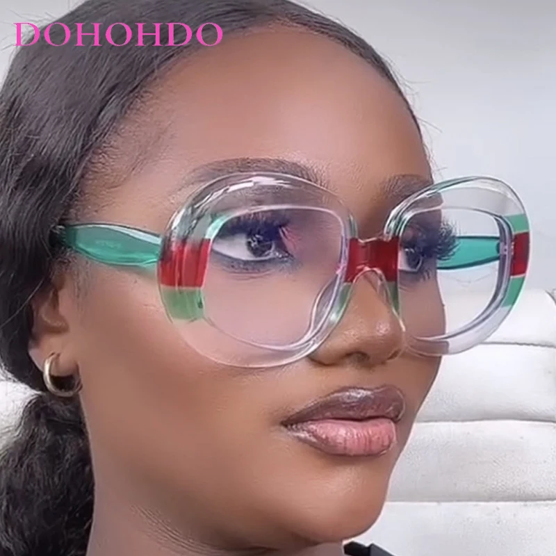 

Luxury Brand Designers Oversized Frame Round Frame Blue Light Blocking Glasses Women Men Optical Protection Computer Eyeglasses