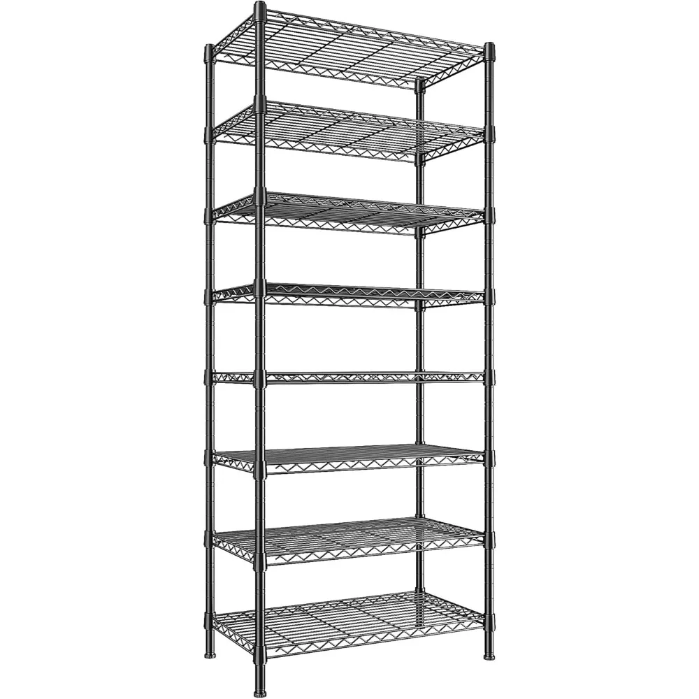 

8 Tier Metal Shelving Storage Shelves Loads 1200LBS,Adjustable Wire Shelving Units and Storage,Storage Rack Pantry Shelves