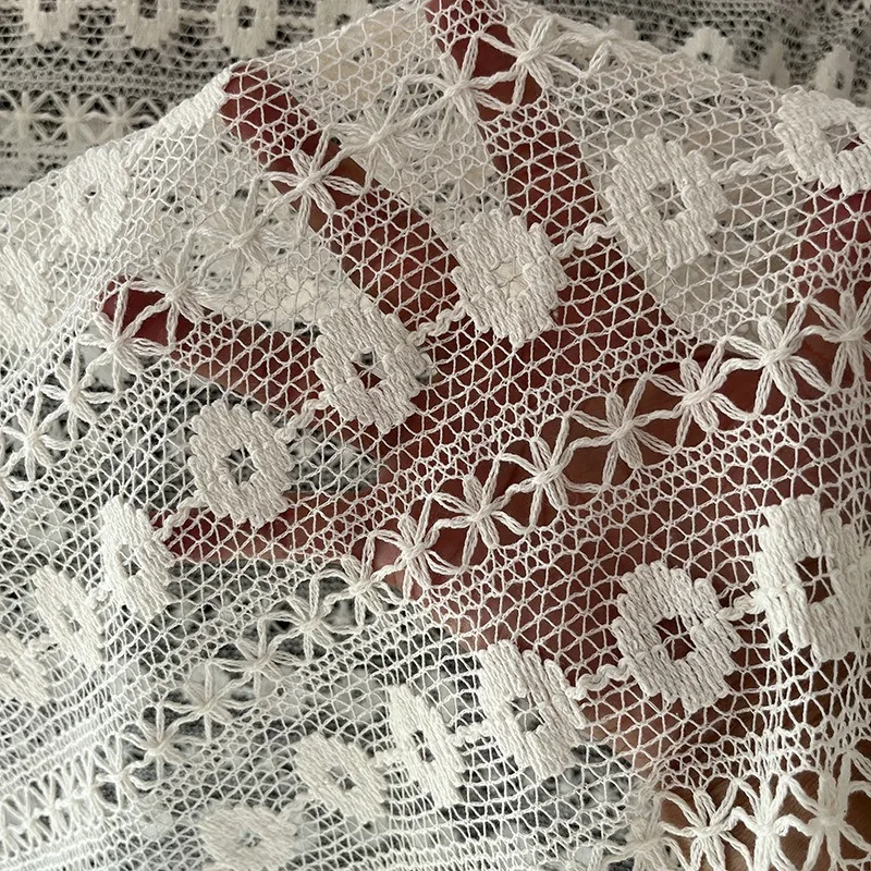

Water Soluble Lace Fabric Hollow Out Mesh Netting with Floral Embroidery Jacquard Design for Wedding Dress,DIY Sewing by Yard