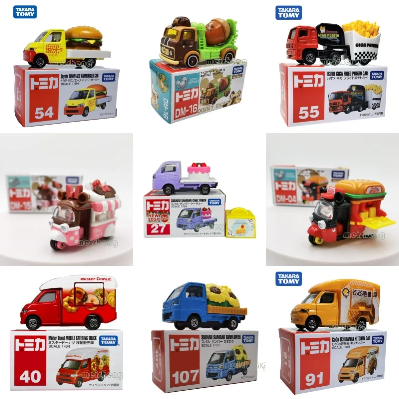 TAKARA TOMY TOMICA Genuine Diecast Car Model No.27 Subaru Sambar Cake Truck No.55 Isuzu Giga Fries Truck Collectible Toy Gift