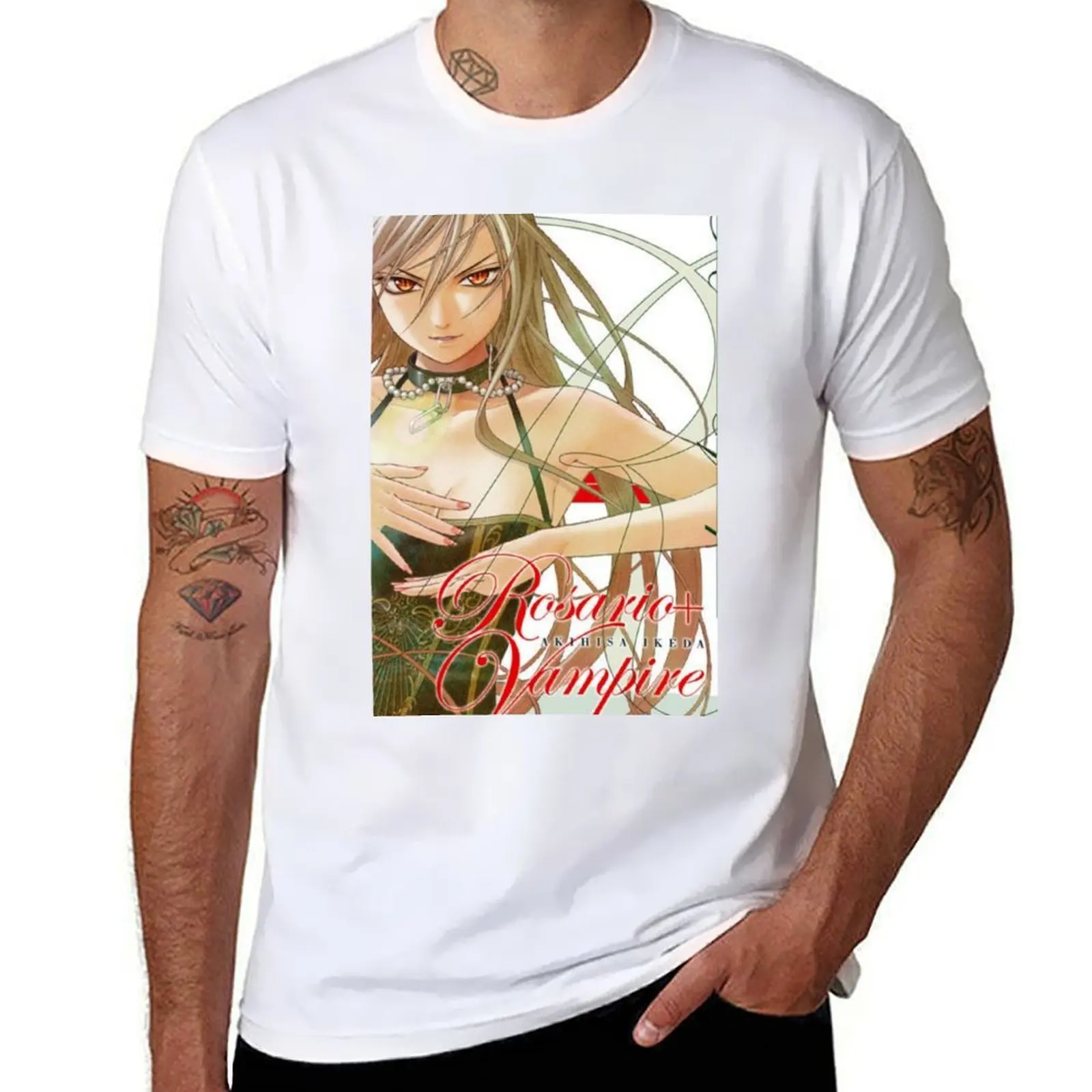 

Rosario Vampire Manga T-Shirt man t shirts cotton anime t shirts for man T-Shirt