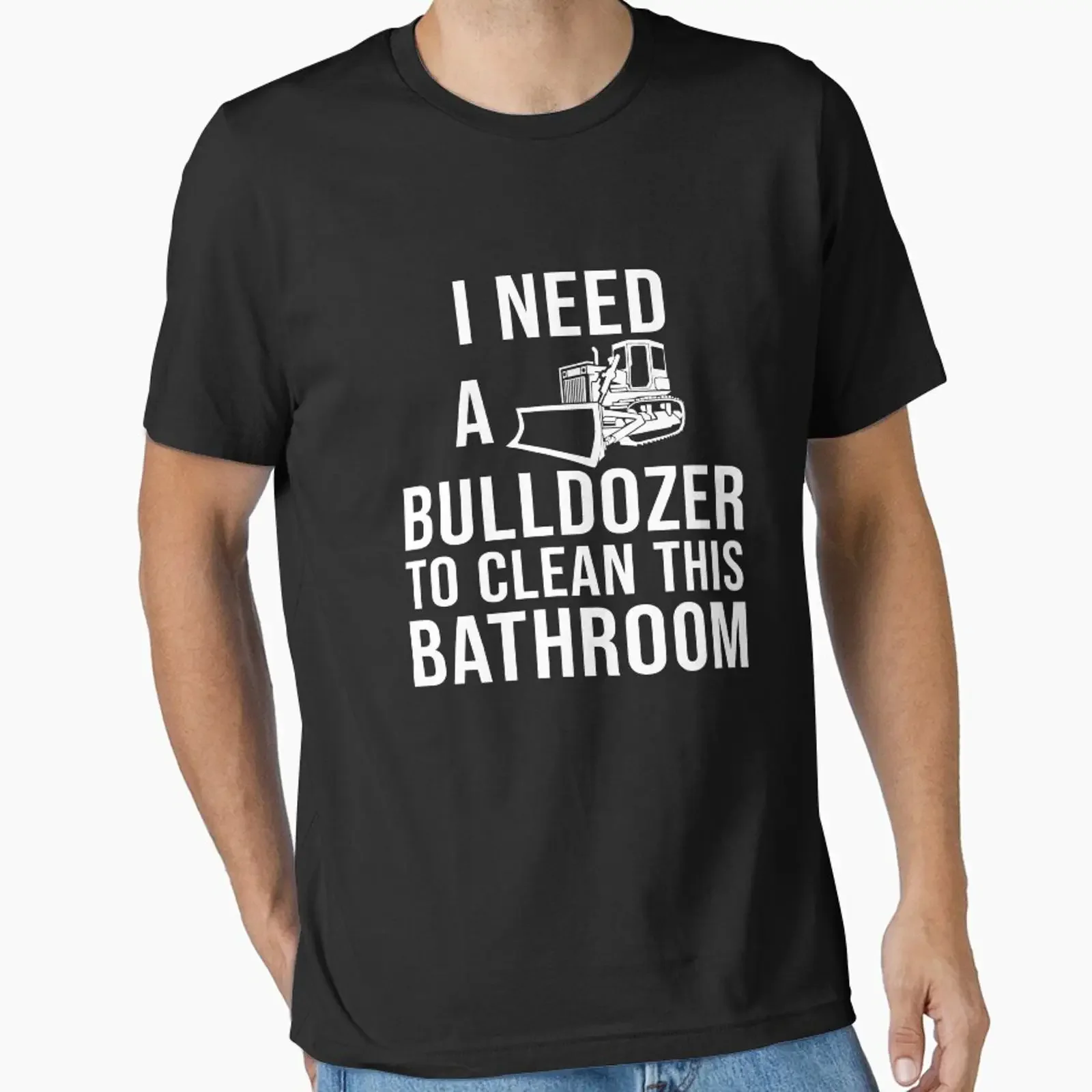 I need a bulldozer to clean this bathroom designed and sold by BrandyKrat vintage Washed Unisex streetwear