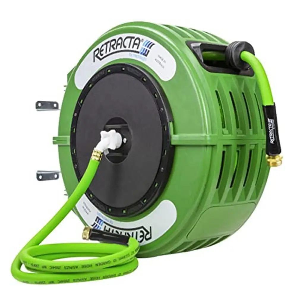 

Retractable Heavy Duty Water Hose Reel 82 Ft Metal 180° Swivel Wall Mount Bracket USA Standard ¾ inch Garden Hose Auto Rewind