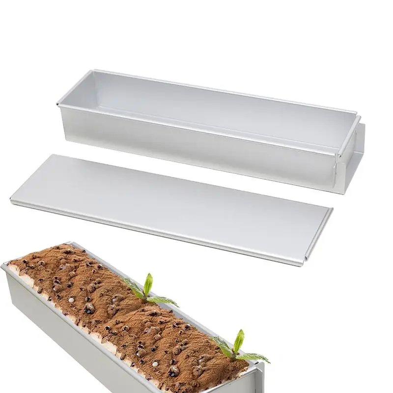 Rectangle Cake Pan Aluminum Mousse Mold With Lid Bread Pan Mousse Mold Removable Rectangular Non-Stick For Tiramisu Cheesecake