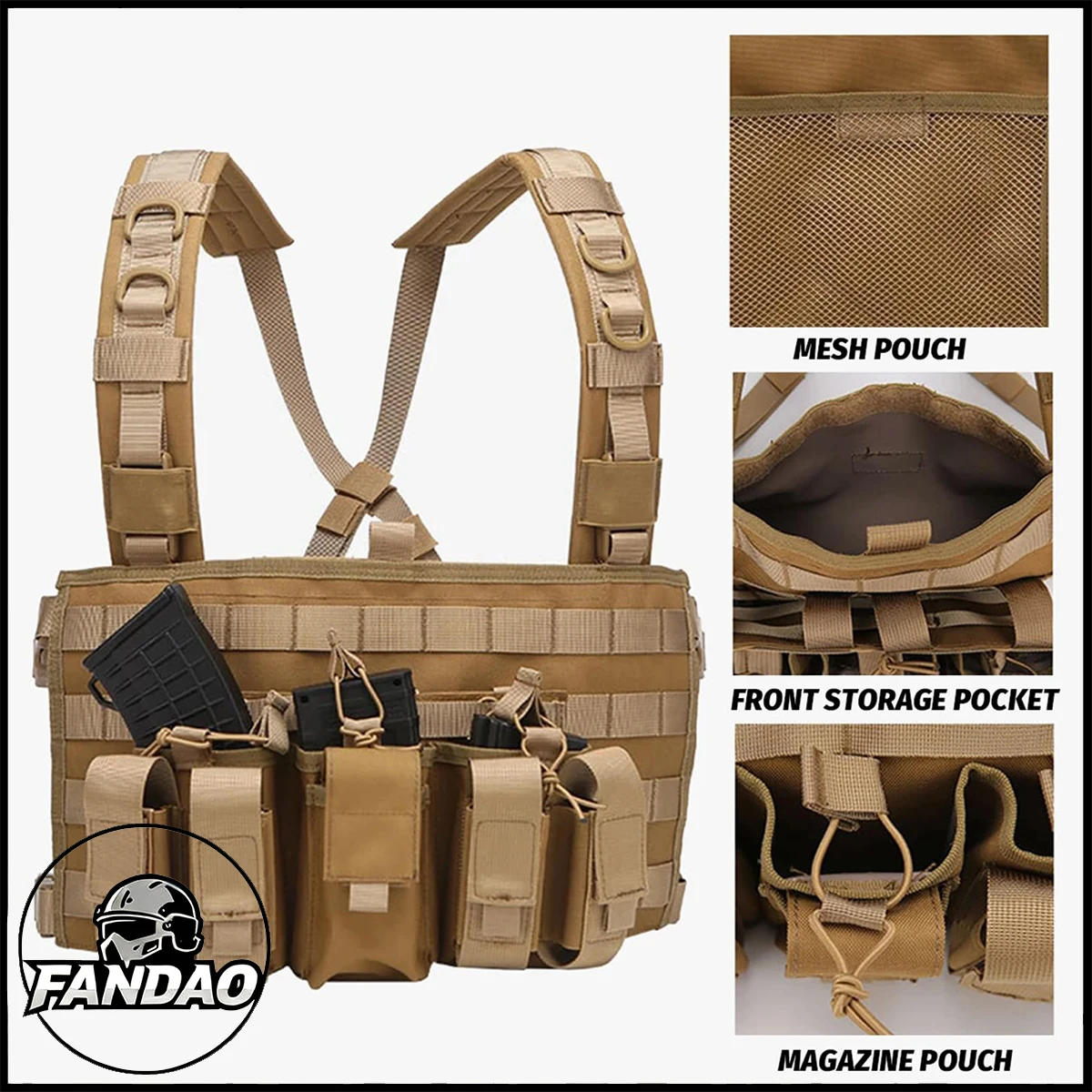 

Тактический жилет-честриг, многофункциональный модульный военный жилет для страйкбола, военных игр и охоты с съемными подсумками для магазинов 9 мм и 5.56