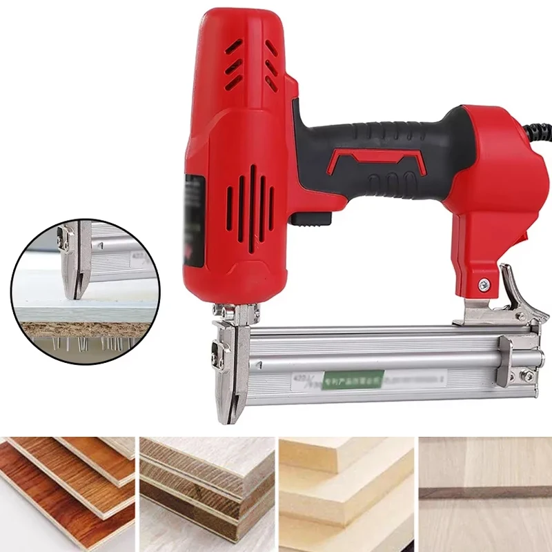 2600W Handheld Electric Straight Nail Gun 15-30MM Nail Woodworking Nailer Stapler Power Tool for Furniture Wood Frame DIY