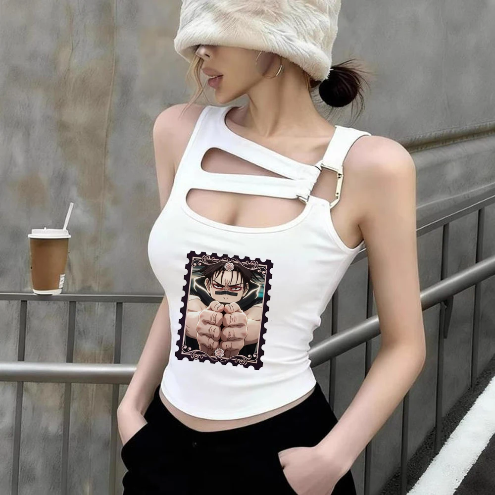 Choso crop top girl gyaru party streetwear manga cute t shirt meme goth 2000s clearance sales korean fashion
