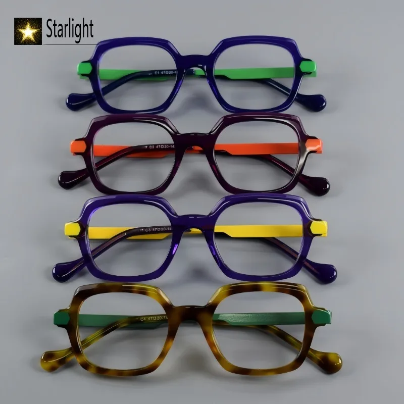 النمط الياباني الرجعية مربع النظارات الإطار الرجال خلات الدوبامين اللون العصرية النظارات إطارات قصر النظر رجل وصفة طبية بصرية