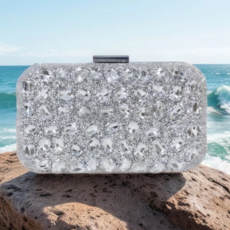 

Блестящая вечерняя сумка с бриллиантовыми стразами, свадебный клатч, маленькая квадратная роскошная женская сумка для вечеринок, Bolsa Grife Luxo