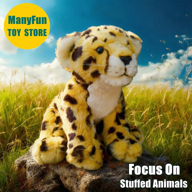 

Cheetah Plush Toy - Lifelike Leopard Stuffed Animal, Realistic Wild Big Cat Plushie, Cheetah Simulation Doll Gift for Kids